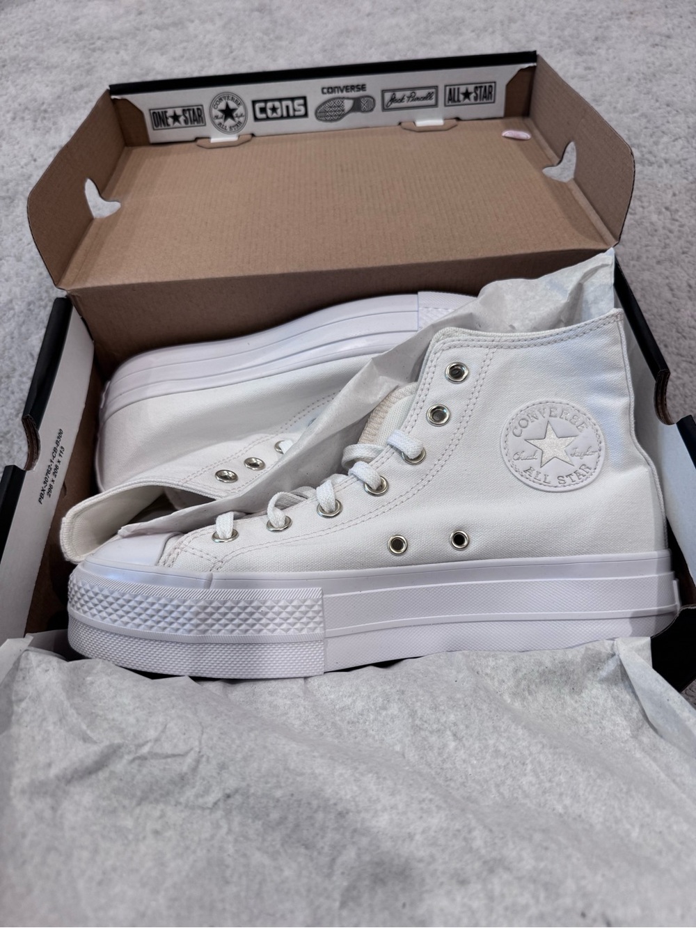 NIB Converse White Platform High Top Sneakers Special Nordstrom Edition